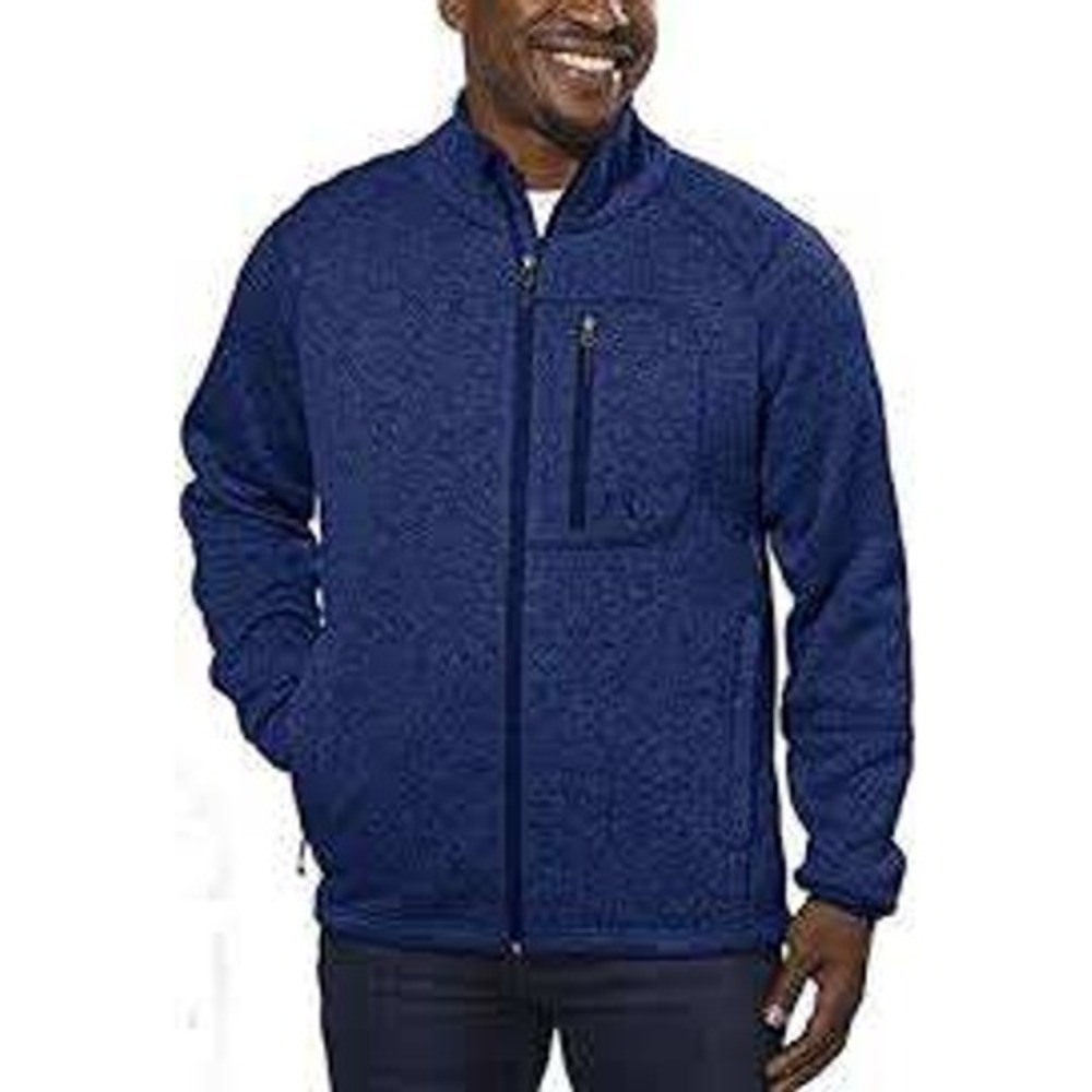 Avalanche Men's Blue Sweater Fleece Full Zip‎ Jacket Mock Neck - Size XXL